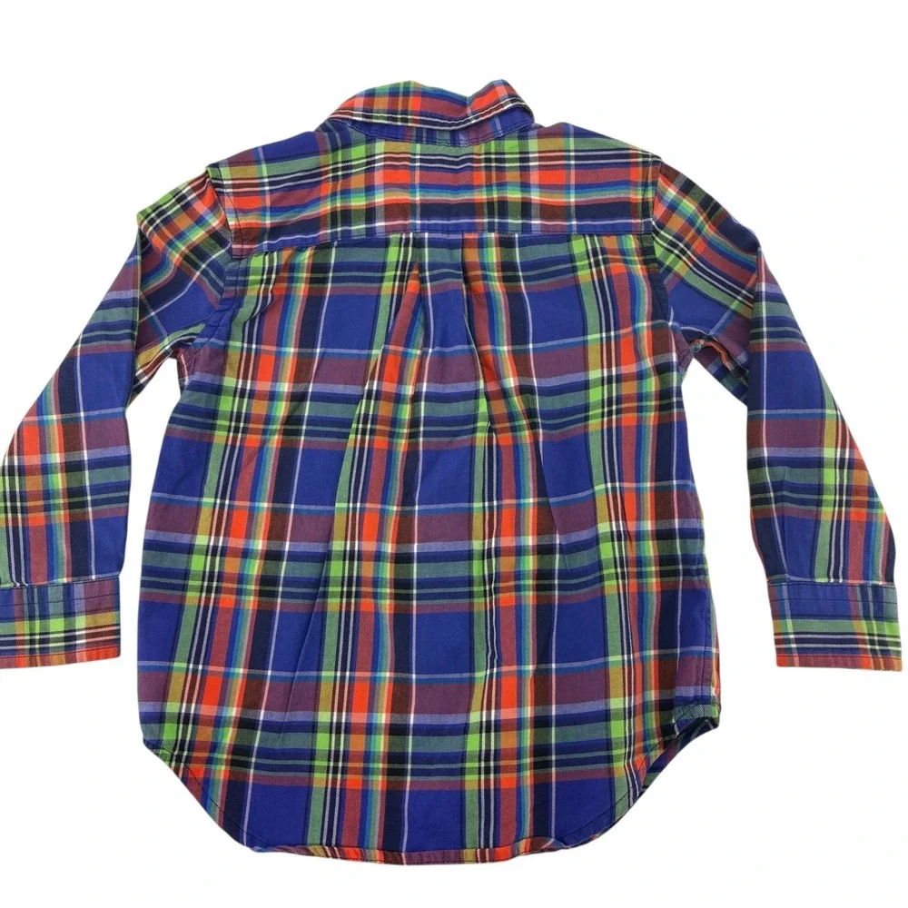 Ralph‎ Lauren 3T Kids Plaid Button Down Shirt Long Sleeve Cotton